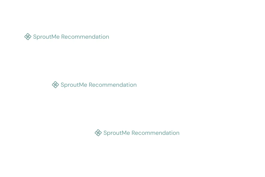 Stacked SproutMe recommendation cards